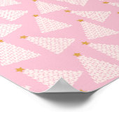 クリスマスツリーパターンピンク ポスター (角)