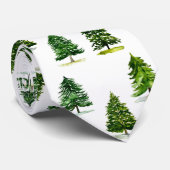 クリスマスツリーパターンフェスティバルグリーンウォーター色 ネクタイ (ロール)
