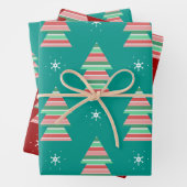 クリスマスツリーパターンフェスティバルホリデイ ラッピングペーパーシート (インサイチュ)