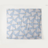 クリスマスツリーパターンブルー タペストリー (正面(横))