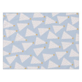 クリスマスツリーパターンブルー テーブルクロス (正面(横))