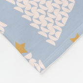 クリスマスツリーパターンブルー フリースブランケット (角)