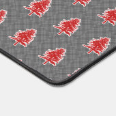 クリスマスツリーパターンプレイドバックグラウンドホリデー デスクマット (コーナー)