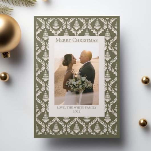 クリスマスツリーパターンホリデーカード（写真あり） サンキューカード
