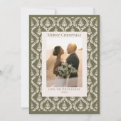 クリスマスツリーパターンホリデーカード（写真あり） サンキューカード (正面)