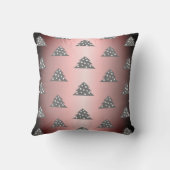 クリスマスツリーパターンメタリックピンクの休日 クッション (裏面)