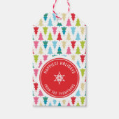 クリスマスツリーパターンモダンフェスティバルミニマル赤 ギフトタグ (正面)