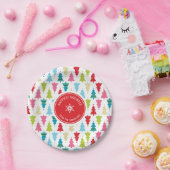 クリスマスツリーパターンモダンフェスティバルミニマル赤 ペーパープレート (パーティー)