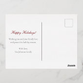 クリスマスツリーパターンレッドフォト金ゴールド 箔シーズンポストカード (裏面)