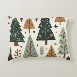 クリスマスツリーパターンヴィンテージ休日 アクセントクッション
