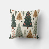 クリスマスツリーパターンヴィンテージ休日 クッション (裏面)
