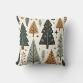 クリスマスツリーパターンヴィンテージ休日 クッション (正面)