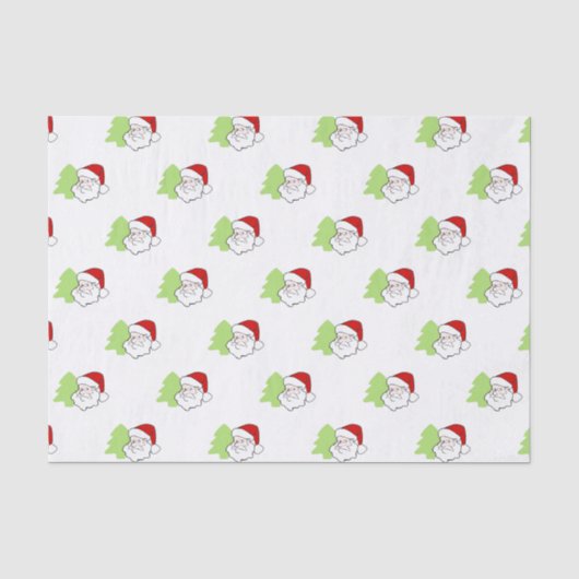 クリスマスツリーパターン付きサンタ 薄葉紙 (正面)