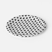 クリスマスツリーパターン白い黒 ペーパープレート (アングル)