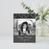 クリスマスツリーパターン白黒の写真 シーズンポストカード (スタンド正面)