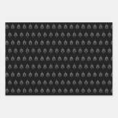 クリスマスツリーパターン白黒赤面緑 ラッピングペーパーシート (正面2)