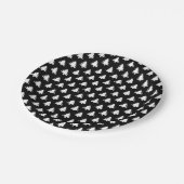 クリスマスツリーパターン白黒 ペーパープレート (アングル)