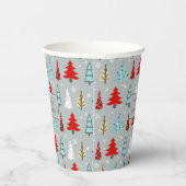 クリスマスツリーパターン赤と青ID175 紙コップ (右)