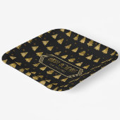 クリスマスツリーパターン金ゴールドID863 ペーパープレート (傾斜あり)