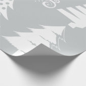 クリスマスツリーパターン銀白色 ラッピングペーパー (角)