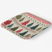 クリスマスツリーパターン(の模様が)ある ペーパープレート (傾斜あり)