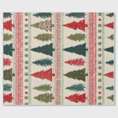 クリスマスツリーパターン（の模様が）ある ラッピングペーパー (フラット)