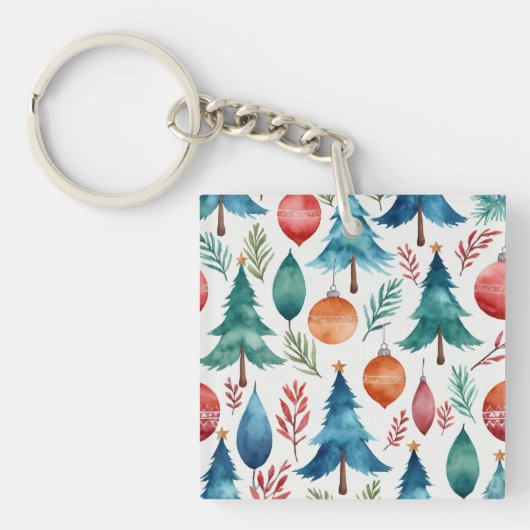 クリスマスツリーパターン キーホルダー (正面)