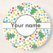 クリスマスツリーパターン コースター (正面)