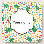 クリスマスツリーパターン コースター (正面)