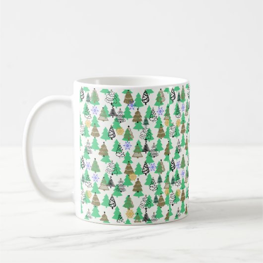 クリスマスツリーパターン コーヒーマグカップ (左)