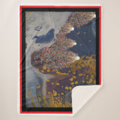 クリスマスツリーパターン シェルパブランケット (正面)