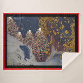 クリスマスツリーパターン シェルパブランケット (正面(横))