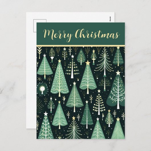 クリスマスツリーパターン シーズンポストカード (正面/裏面)