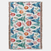 クリスマスツリーパターン スローブランケット (正面縦)