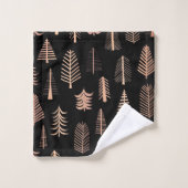 クリスマスツリーパターン バスタオルセット (ウォッシュタオル)