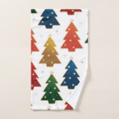 クリスマスツリーパターン バスタオルセット (ハンドタオル)