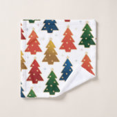 クリスマスツリーパターン バスタオルセット (ウォッシュタオル)