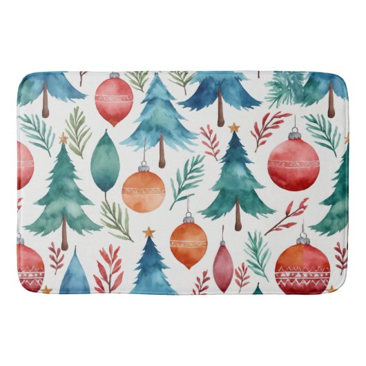 クリスマスツリーパターン バスマット (正面)