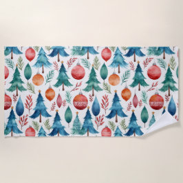 クリスマスツリーパターン ビーチタオル