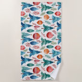 クリスマスツリーパターン ビーチタオル (正面)