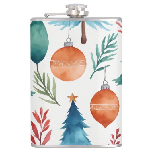 クリスマスツリーパターン フラスク (正面)