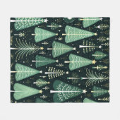 クリスマスツリーパターン フリースブランケット (正面(横))