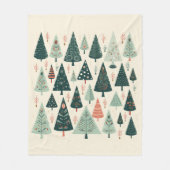 クリスマスツリーパターン フリースブランケット (正面)