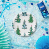 クリスマスツリーパターン ペーパープレート (パーティー)