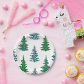 クリスマスツリーパターン ペーパープレート (パーティー)