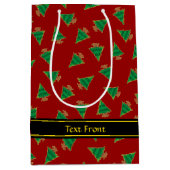 クリスマスツリーパターン ミディアムペーパーバッグ (正面)