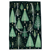 クリスマスツリーパターン ミディアムペーパーバッグ (正面)