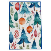 クリスマスツリーパターン ミディアムペーパーバッグ (裏面)