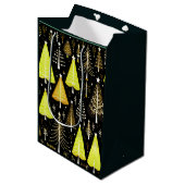 クリスマスツリーパターン ミディアムペーパーバッグ (正面アングル)