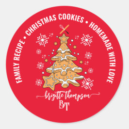 クリスマスツリーパターン ラウンドシール